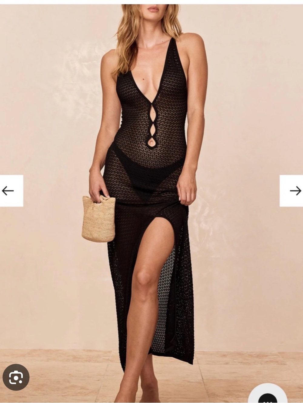 Monday Swimwear Ramatuelle Dress - Black Lace Crochet